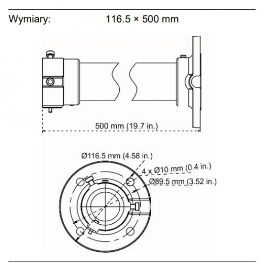 Uchwyt sufitowy do montażu kamery TruVision Multi-imager - TVMI-PM3 -zdjęcie numer 2