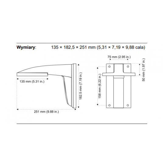 Uchwyt wewnętrzny ścienny Aritech - TVD-M2-WM