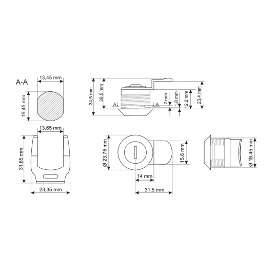 Zamek do obudów SSWiN PULSAR - MR027 -zdjęcie numer 2