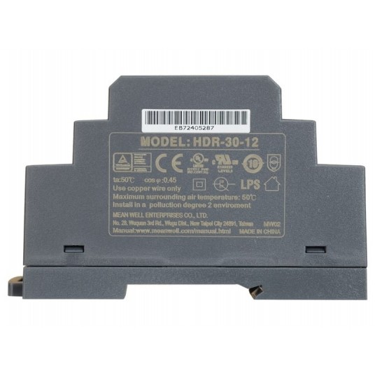 Zasilacz na szynę DIN 12VDC/2A 24W Mean Well - HDR-30-12 -zdjęcie numer 2