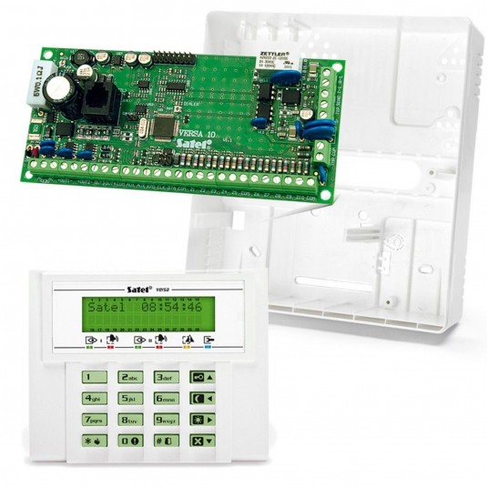 Zestaw alarmowy Satel: pł. główna VERSA 10, manipulator VERSA-LCD-GR, obudowa OPU-4 P- VERSA 10-KLCD