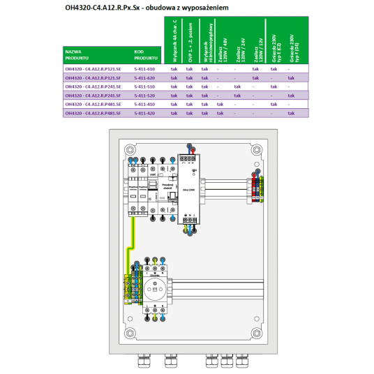 Zewnętrzna rozdzielnica stalowa OH4320-C4.A12.R.P481.SE Metel - 5-411-410 -zdjęcie numer 3