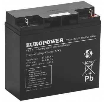 Akumulator kwasowo-ołowiowy 20Ah 12V Europower - EV 22-12