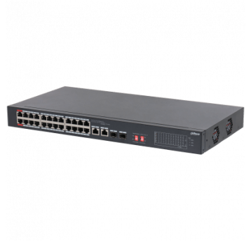 Przełącznik niezarządzalny Dahua 24-portowy PoE + 2 porty SFP/GT - S3226-24ET-240