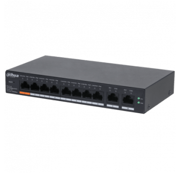 Przełącznik niezarządzalny Dahua 8-portowy PoE + 2 porty Gigabit - CS4010-8ET-60