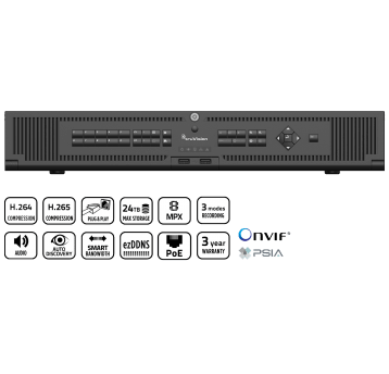 Rejestrator sieciowy 8-kanałowy 18HDD TruVision - TVN-2208S-18T