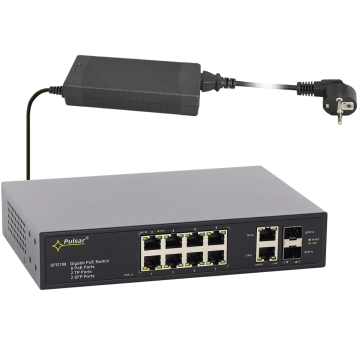 Switch PoE 10-portowy do 8 kamer IP Pulsar - SFG108